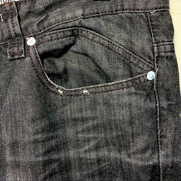 LEVI'S Vintage 523 Distressed Black Straight Fit Jeans Stone Wash Denim Sz 34x32 - Picture 6 of 11